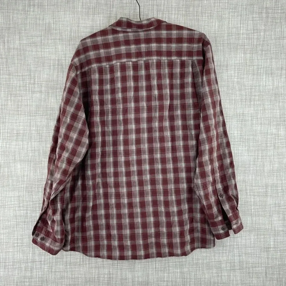 Columbia Shirt Long Sleeve Button Down Mens XL red plaid 1038 - Picture 5 of 7